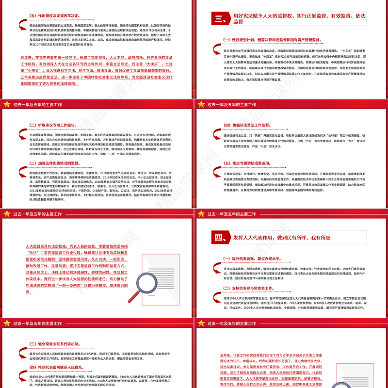 2023全国人民代表大会常务委员会工作报告摘要PPT优质简约聚焦两会关注民生两会专题课件