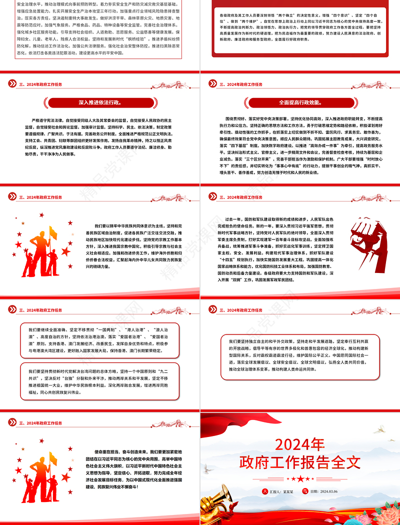 优质党政风2024政府工作报告全文使命重在担当奋斗创造未来PPT