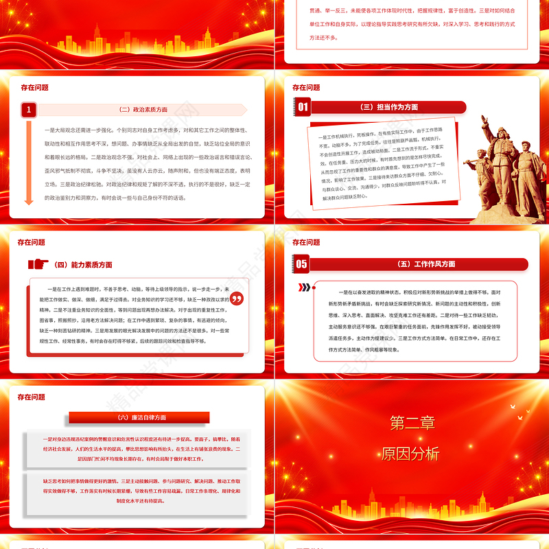 2023年主题教育六个方面民主生活会个人对照检査材料PPT