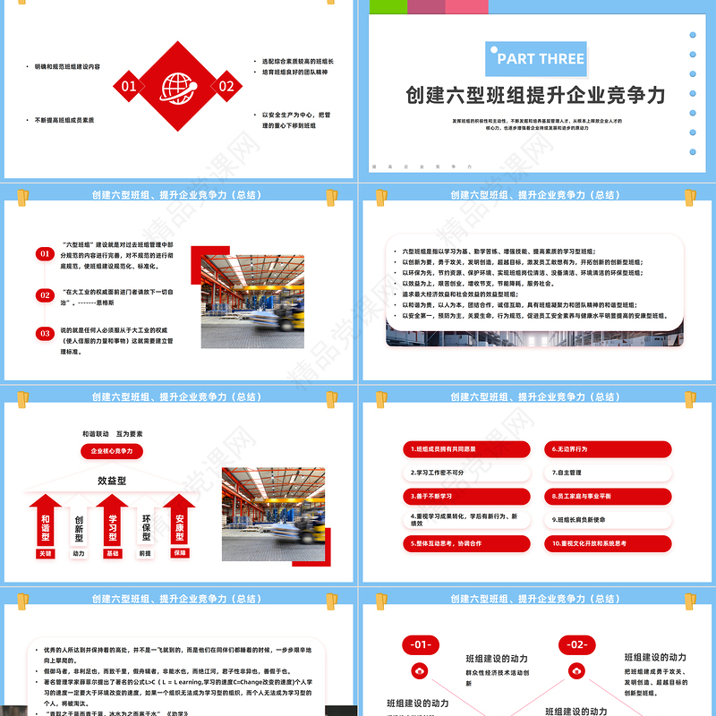 2024创建六型班组提高企业竞争力PPT商务风提高企业竞争力课件下载