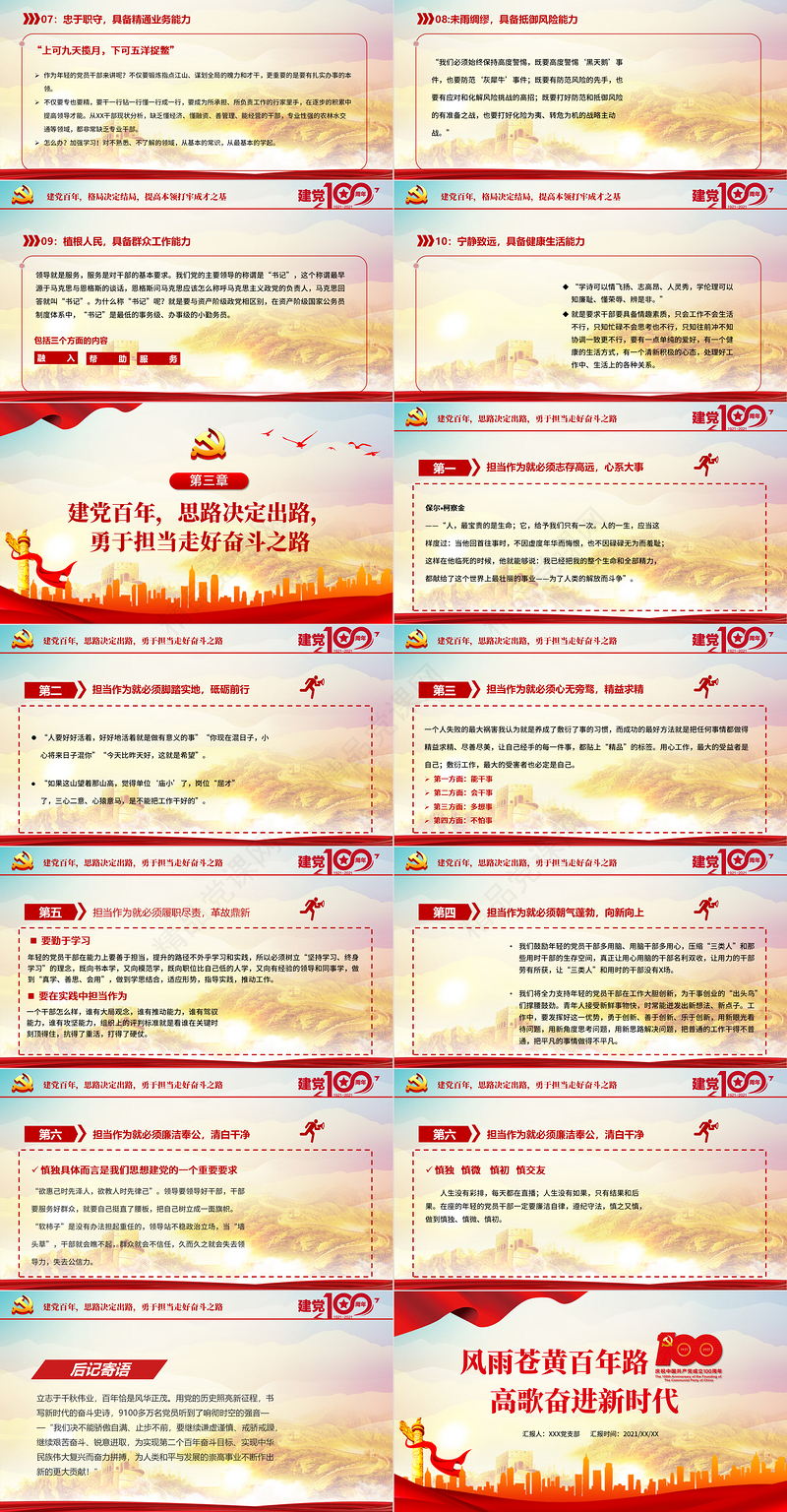 风雨苍黄百年路高歌奋进新时代PPT七一建党节热烈庆祝中国共产党成立100周年专题党课