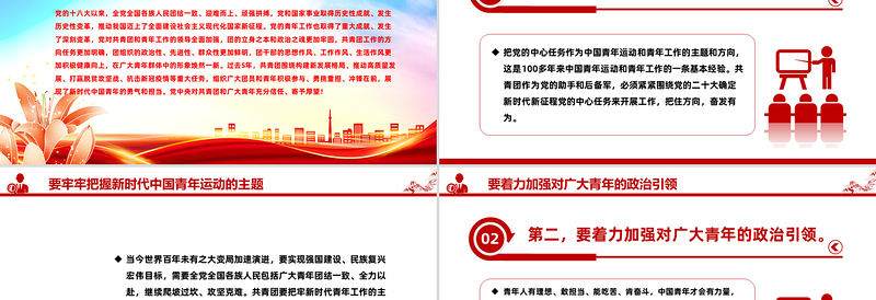 红色精美激励新时代青年在中国式现代化建设中挺膺担当PPT课件下载