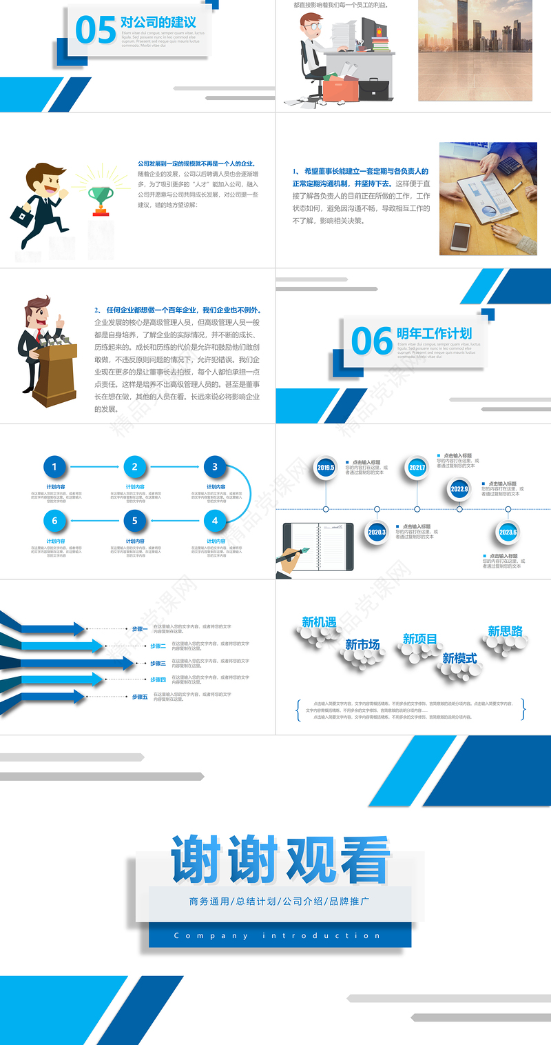 2023年工作总结汇报PPT蓝色简约计划年终总结PPT模板下载