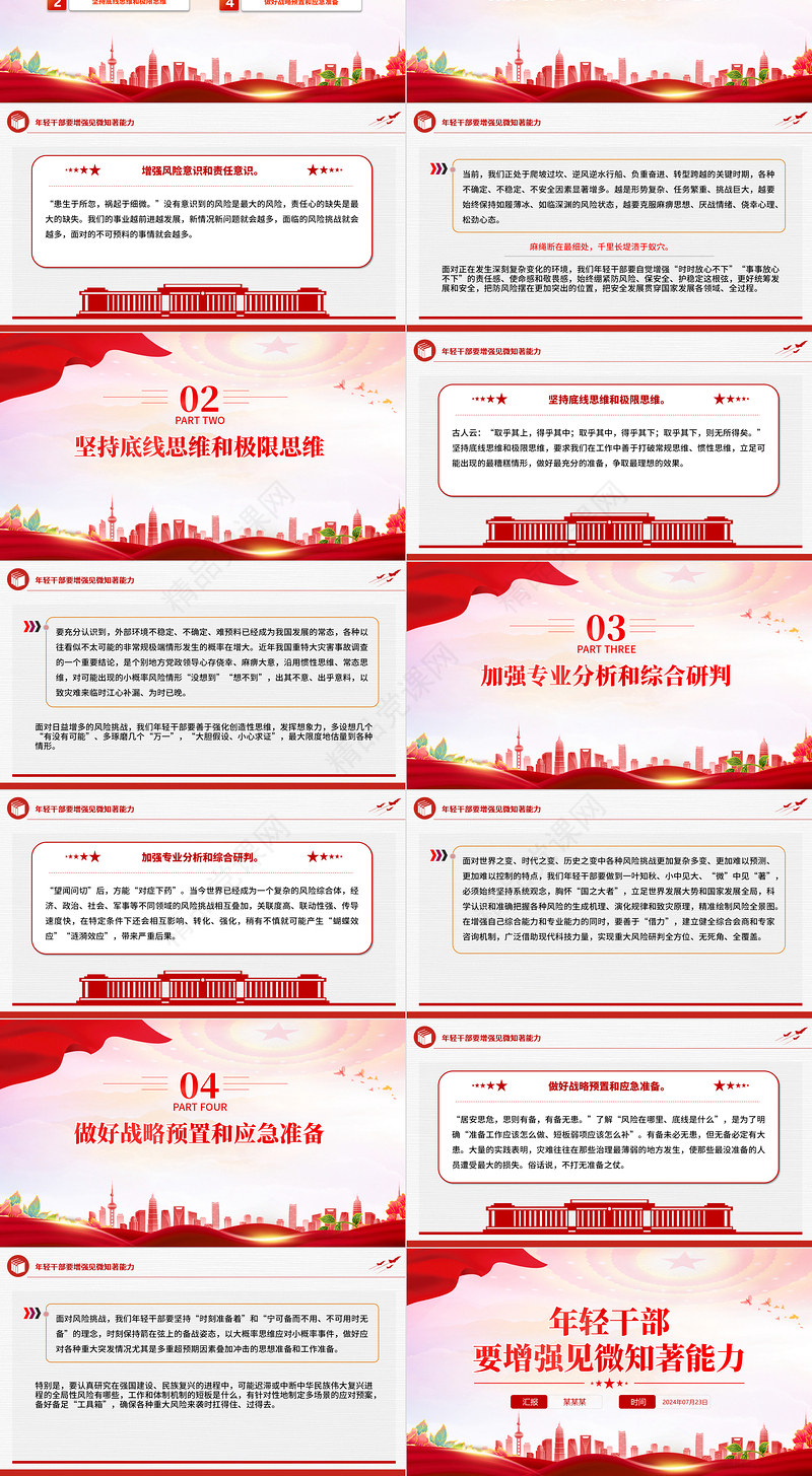 2024年轻干部要增强见微知著能力党员干部能力提升主题党课PPT下载