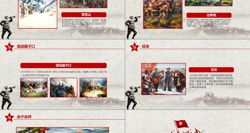 学习红军长征PPT模板80周年党课