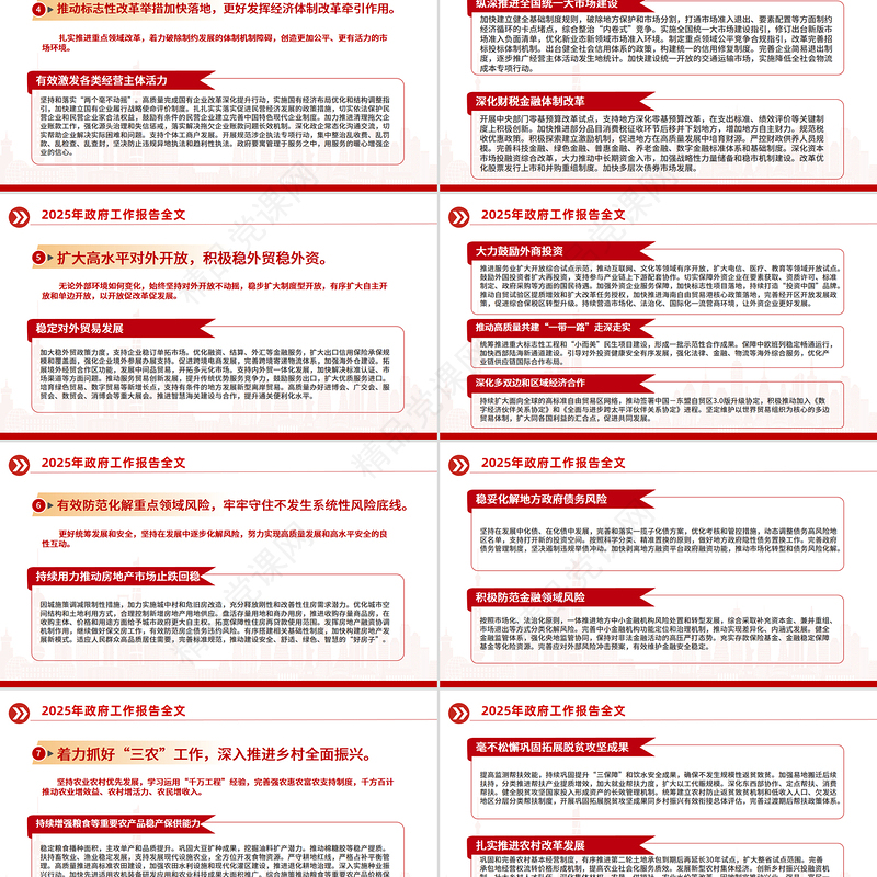 红色精美2025政府工作报告全文PPT党政风聚焦两会关注民生主题党课课件