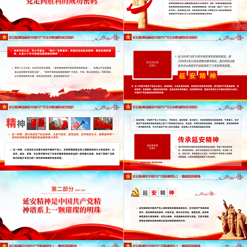 2022传承延安精神赓续精神血脉PPT红色大气风党支部团支部2022年学习延安精神专题授课模板课件