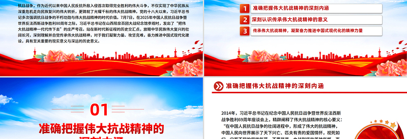 党政风传承伟大抗战精神凝聚奋力推进中国式现代化的精神力量PPT党课