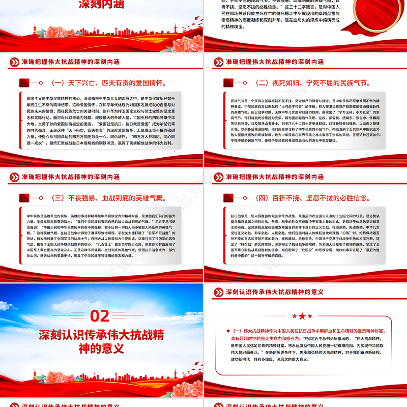 党政风传承伟大抗战精神凝聚奋力推进中国式现代化的精神力量PPT党课