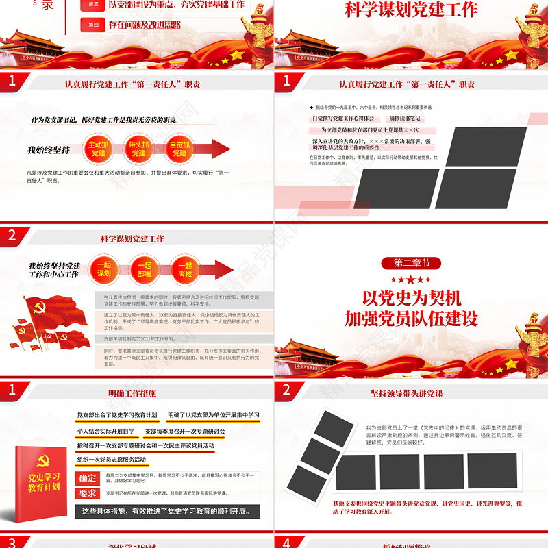 党支部书记抓基层党建述职报告PPT党政风基层党组织党支部书记党员干部党建工作述职报告专题党课课件