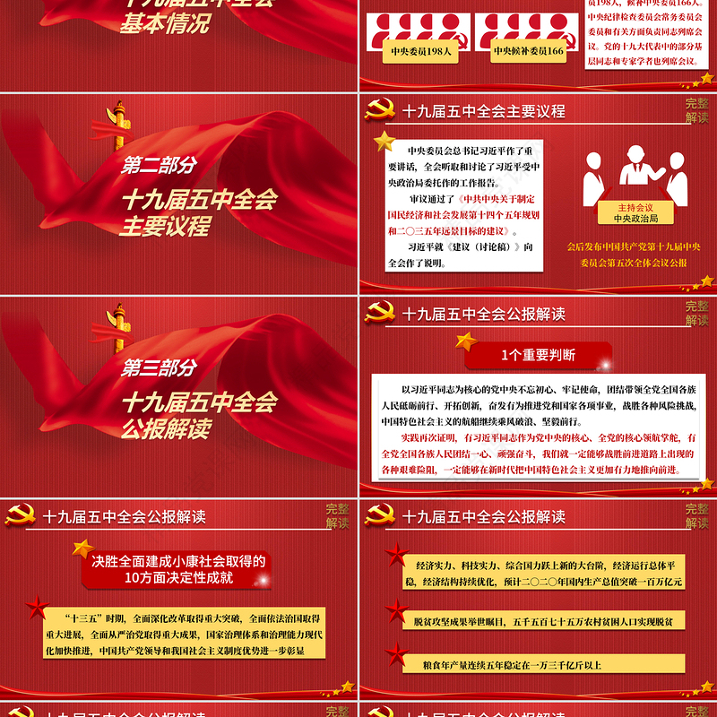 2020中国共产党第十九届中央委员会第五次全体会议公报模板