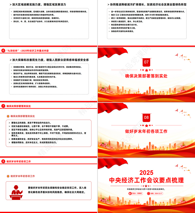 一文梳理2025中央经济工作会议要点PPT微党课课件