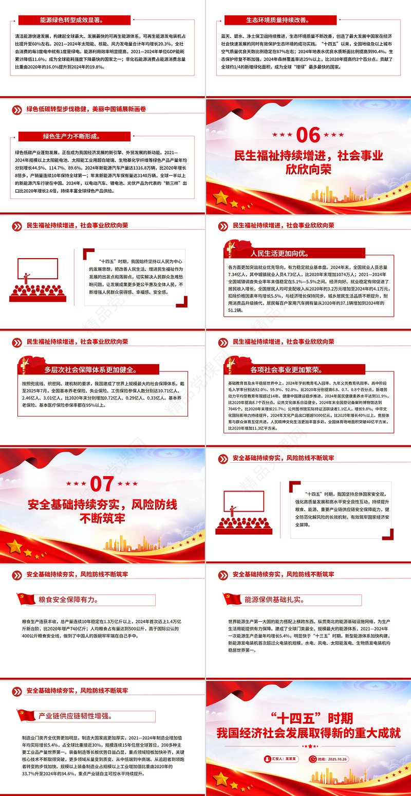 大气简洁“十四五”时期我国经济社会发展取得新的重大成就PPT课件