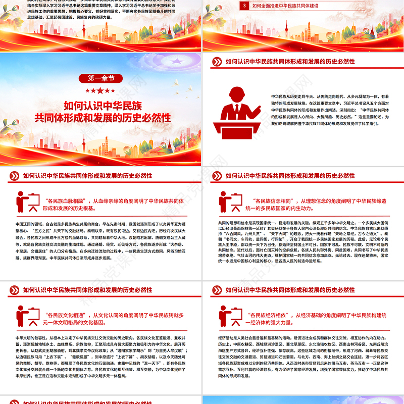 精美实用怎样认识推进中华民族共同体建设PPT党课