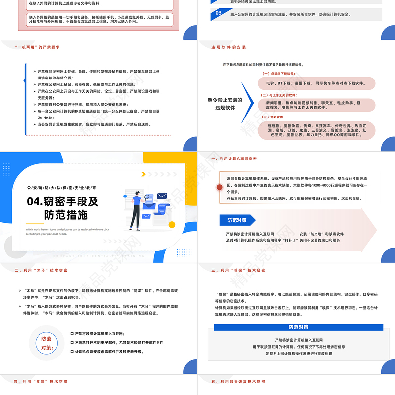 2023保密安全教育PPT简约风公安消防大队保密安全教育专题课件下载