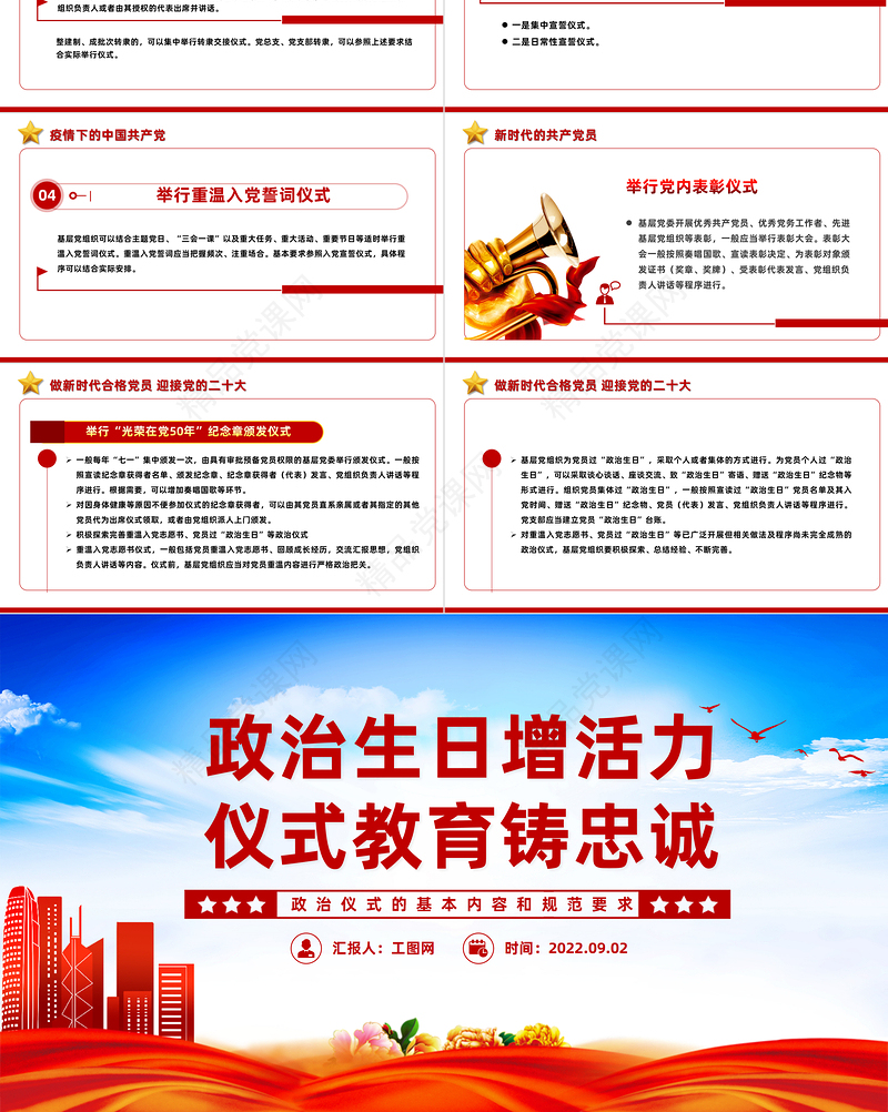 政治仪式的基本内容和规范要求PPT简洁风政治生日增活力仪式教育铸忠诚基层党组织学习培训课件