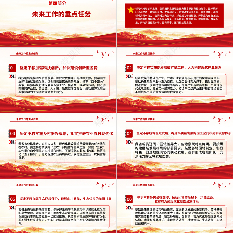 党政风党建风中国共产党甘肃省第十二次代表大会专题党课PPT模板