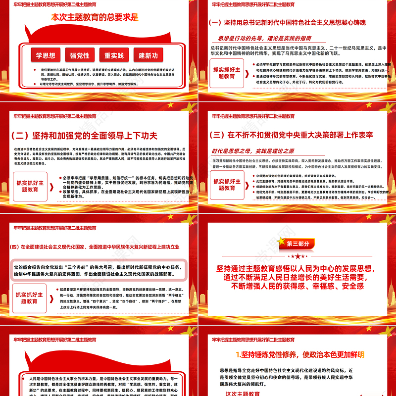 精品开展好第二批主题教育PPT优质党建风习近平新时代中国特色社会主义思想主题教育宣讲课件
