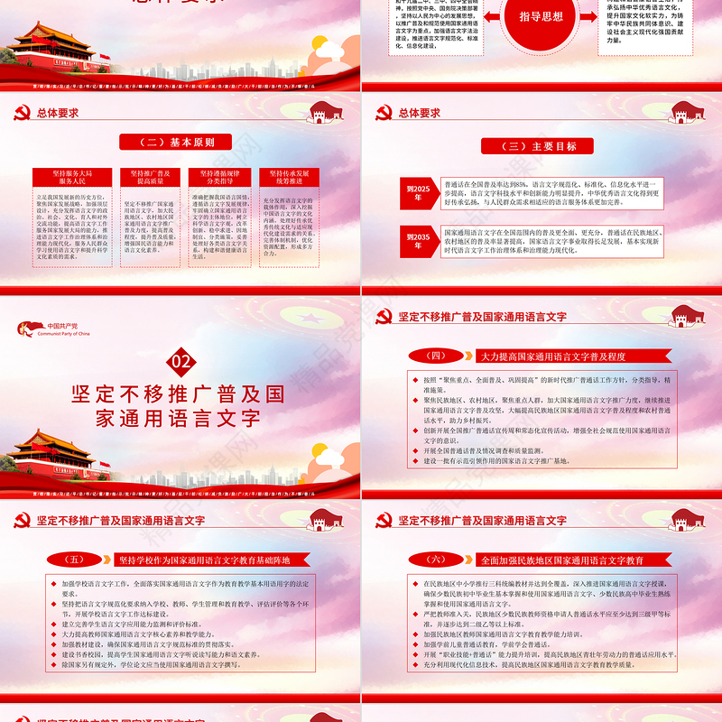 全面加强新时代语言文字工作的意见PPT红色党政风为铸牢中华民族共同体贡献力量专题党课课件