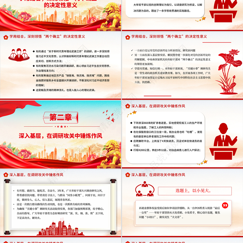 精美简洁年轻干部“关键小事”调研攻关活动PPT课件