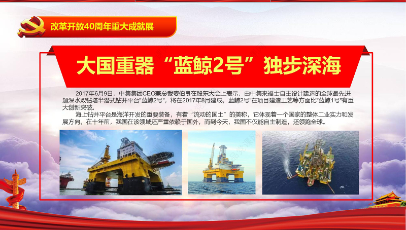 风生水起逐浪改革开放40周年PPT