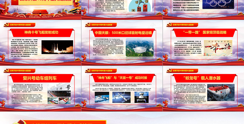 风生水起逐浪改革开放40周年PPT