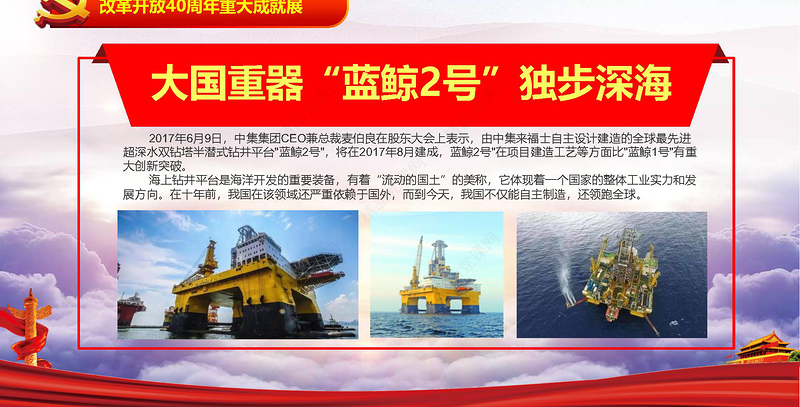 风生水起逐浪改革开放40周年PPT