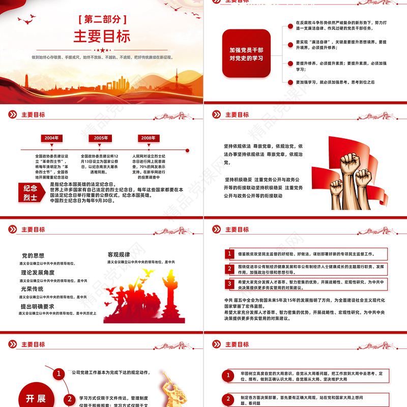 2023党员主题党日PPT党政风心存敬畏手握戒尺党员干部学习教育主题微党课课件模板下载