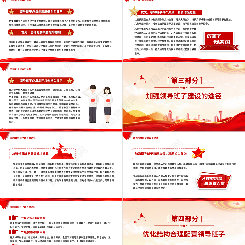 2024党支部的领导班子建设PPT党建风党建宣传主题教育报告模板下载