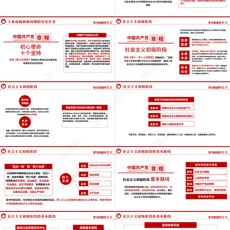 中国共产党章程PPT党政风优质党政风党章发展历程及新党章全文党员学习专题课件