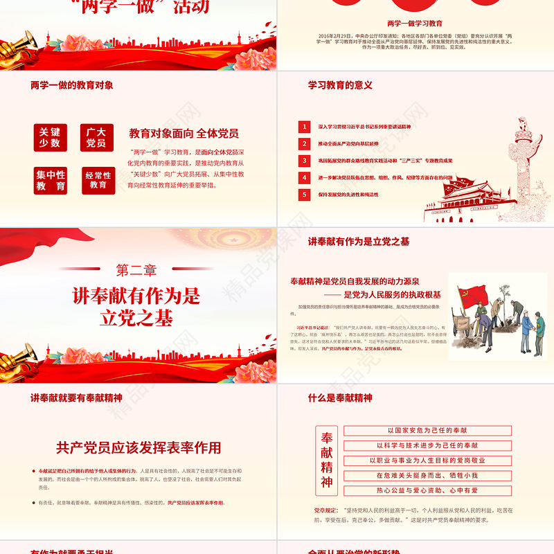 立足岗位讲奉献勇于担当比作为PPT党政风优质党支部党员主题党日活动培训课件