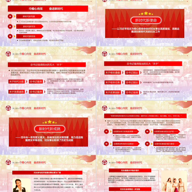 原创中国妇女十二大会议精神解读全国妇联PPT-版权可商用