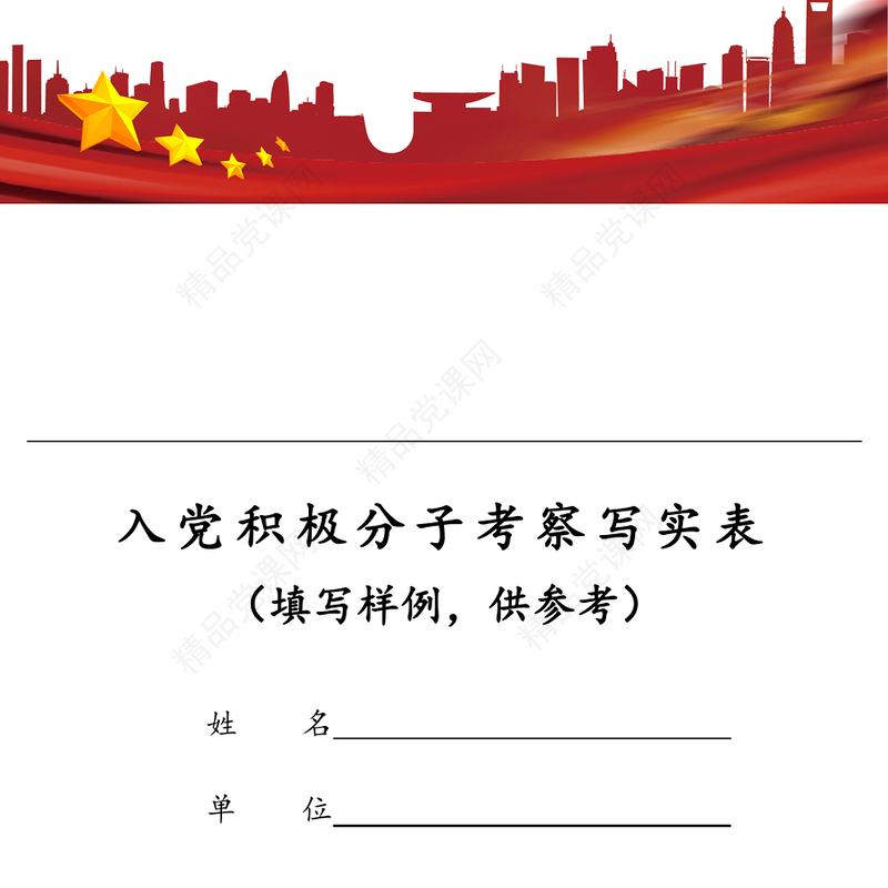 入党积极分子考察写实表