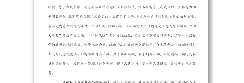 学习党的自我革命战略思想发言（市税务局党委书记）