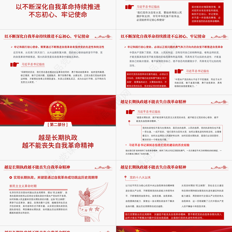 简洁大气将新时代党的伟大自我革命进行到底党课ppt