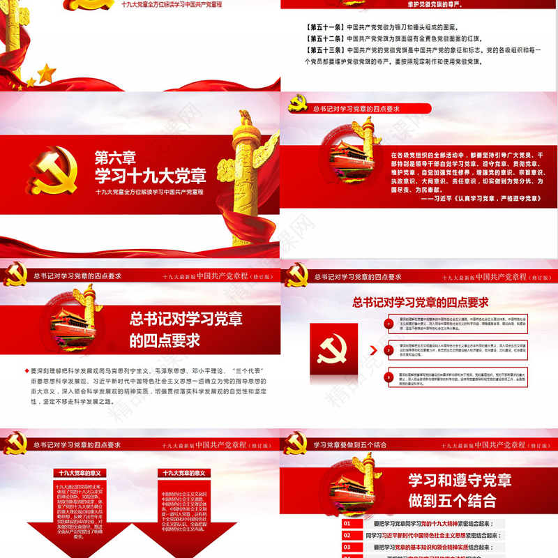 十九大新党章全方位解读学习中国共产党章程党课ppt