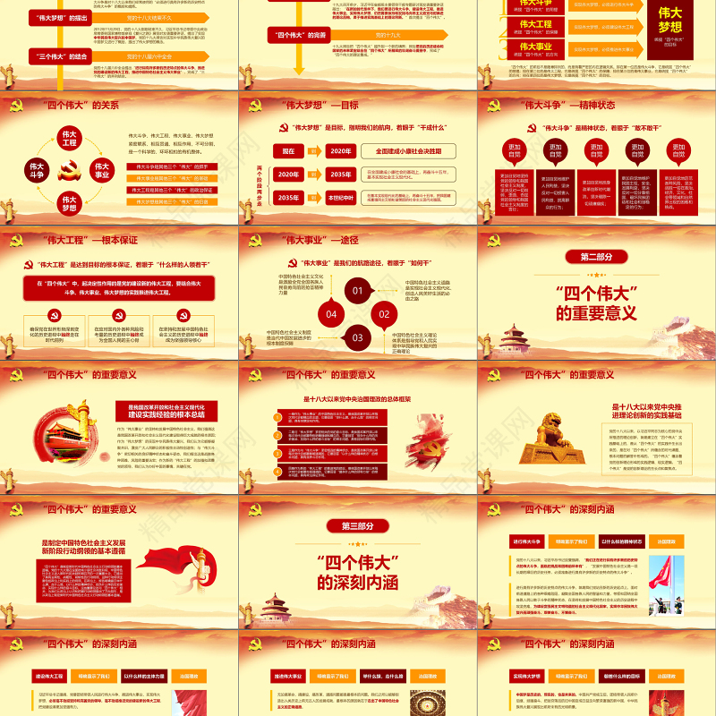 十九大精神四个伟大内容学习党课ppt课件