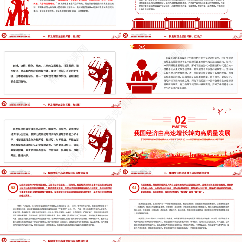 以新发展理念引领经济高质量发展PPT精品习近平新时代中国特色社会主义思想学习纲要系列党课课件之十