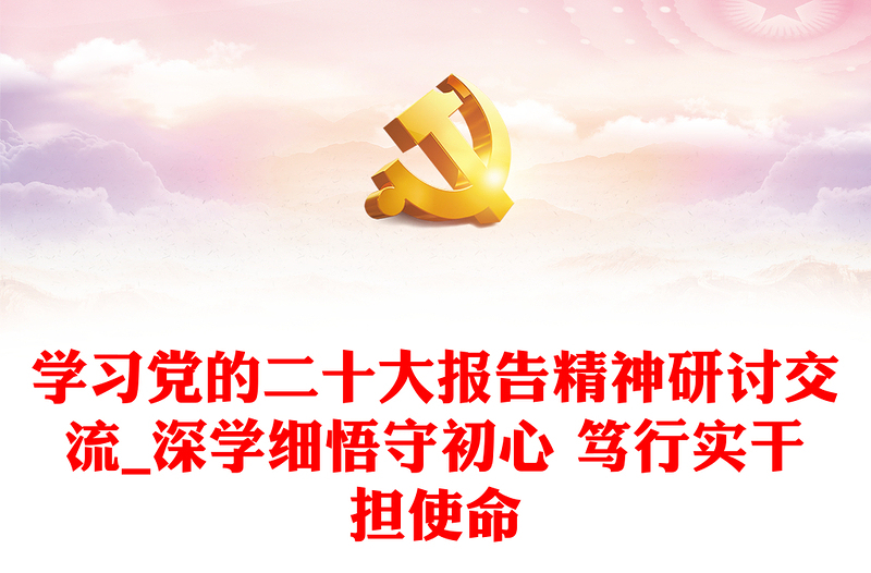 学习党的二十大报告精神研讨交流_深学细悟守初心 笃行实干担使命