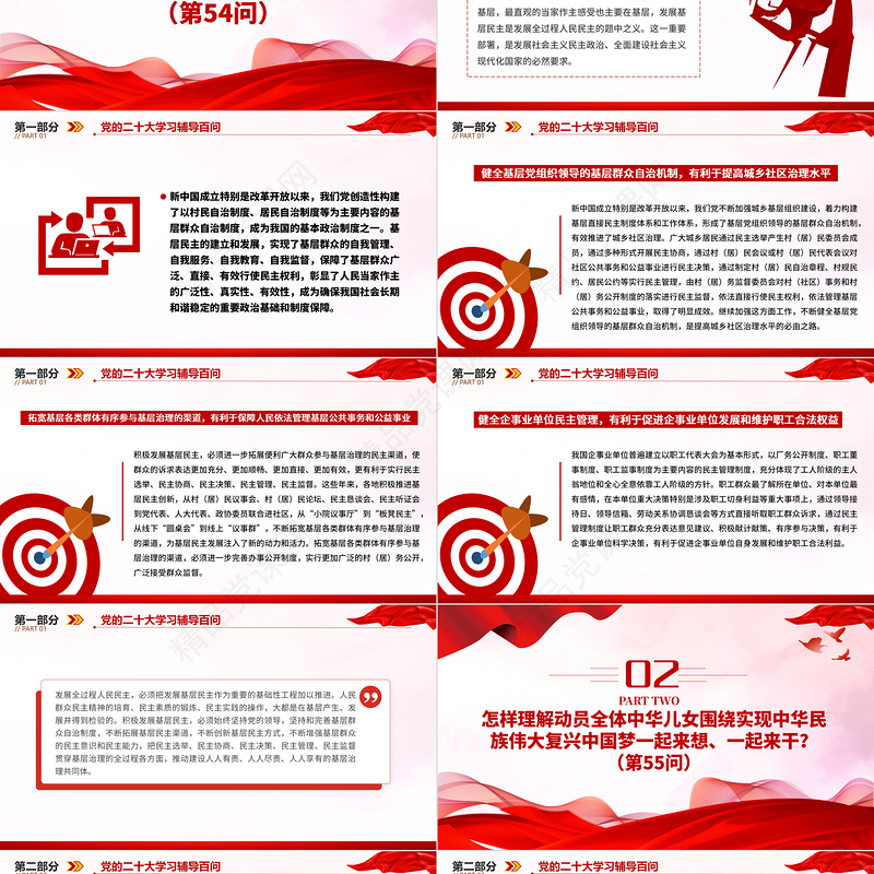 2023党二十大报告学习辅导百问（第54—61问）关于中国式现代化PPT精品风党员干部学习教育专题党课课件模板