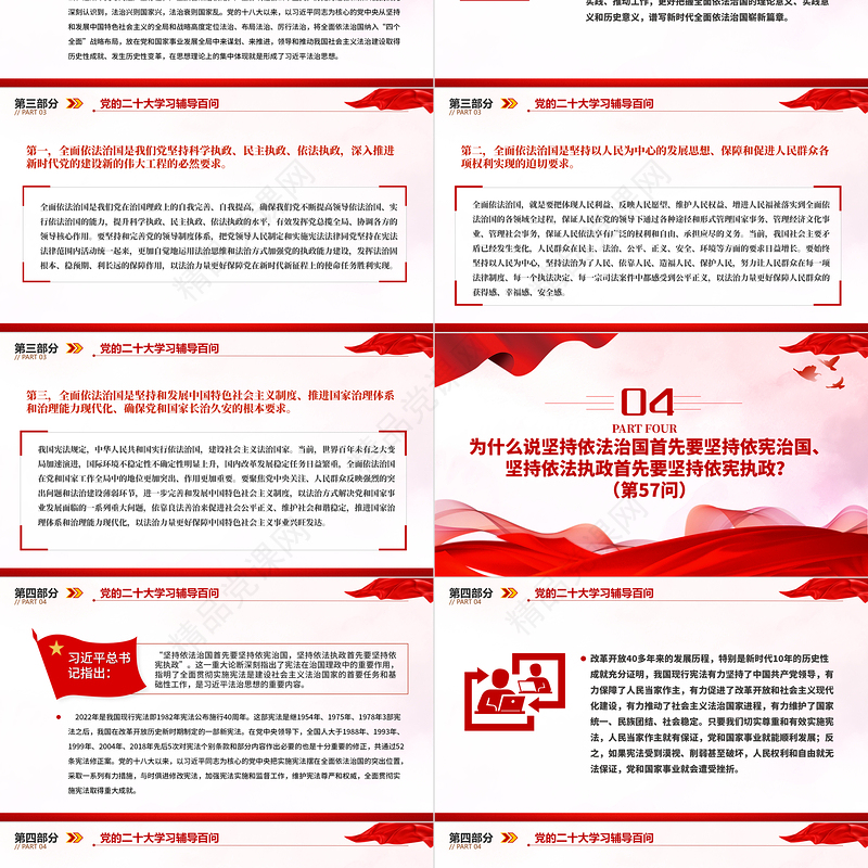 2023党二十大报告学习辅导百问（第54—61问）关于中国式现代化PPT精品风党员干部学习教育专题党课课件模板