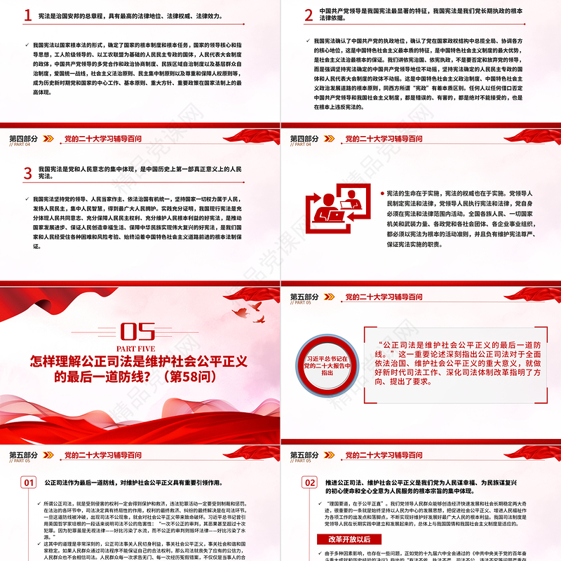 2023党二十大报告学习辅导百问（第54—61问）关于中国式现代化PPT精品风党员干部学习教育专题党课课件模板