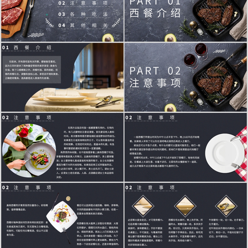  西餐礼仪西餐文化培训PPT模板