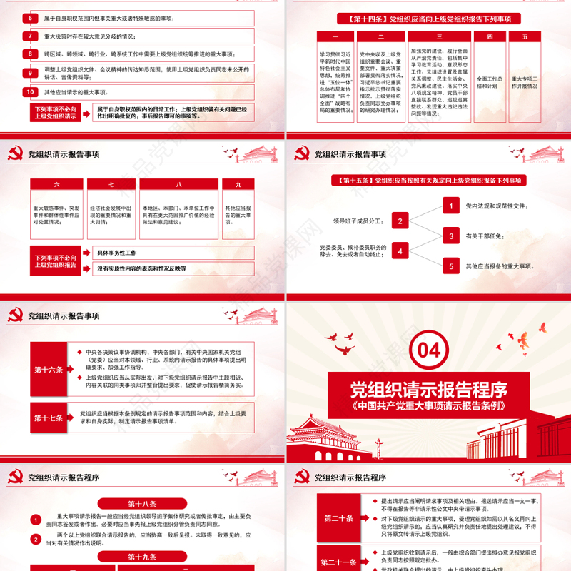原创学习解读中国共产党重大事项请示报告条例PPT-版权可商用
