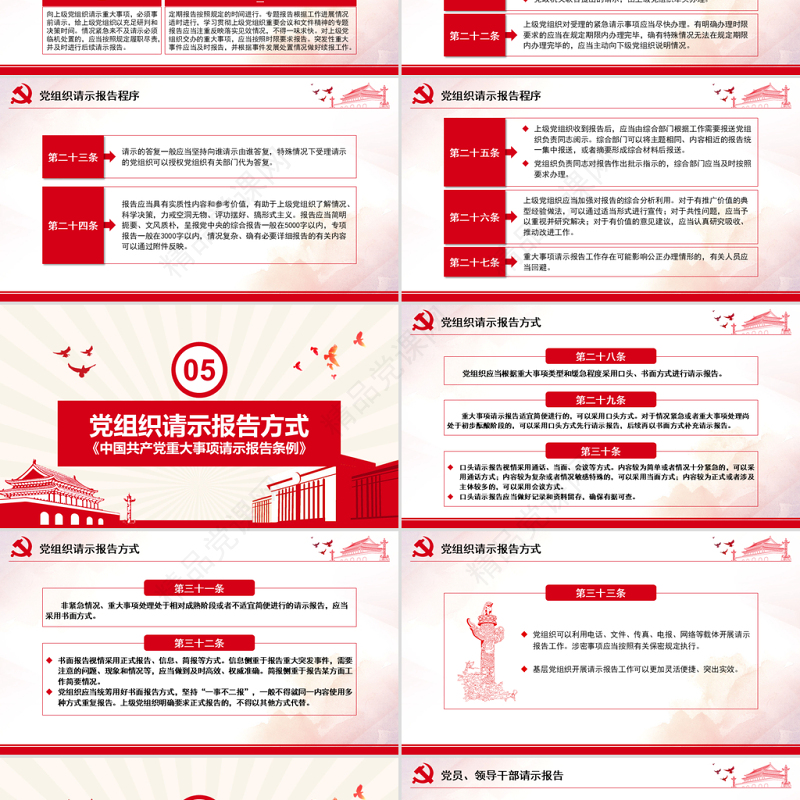 原创学习解读中国共产党重大事项请示报告条例PPT-版权可商用