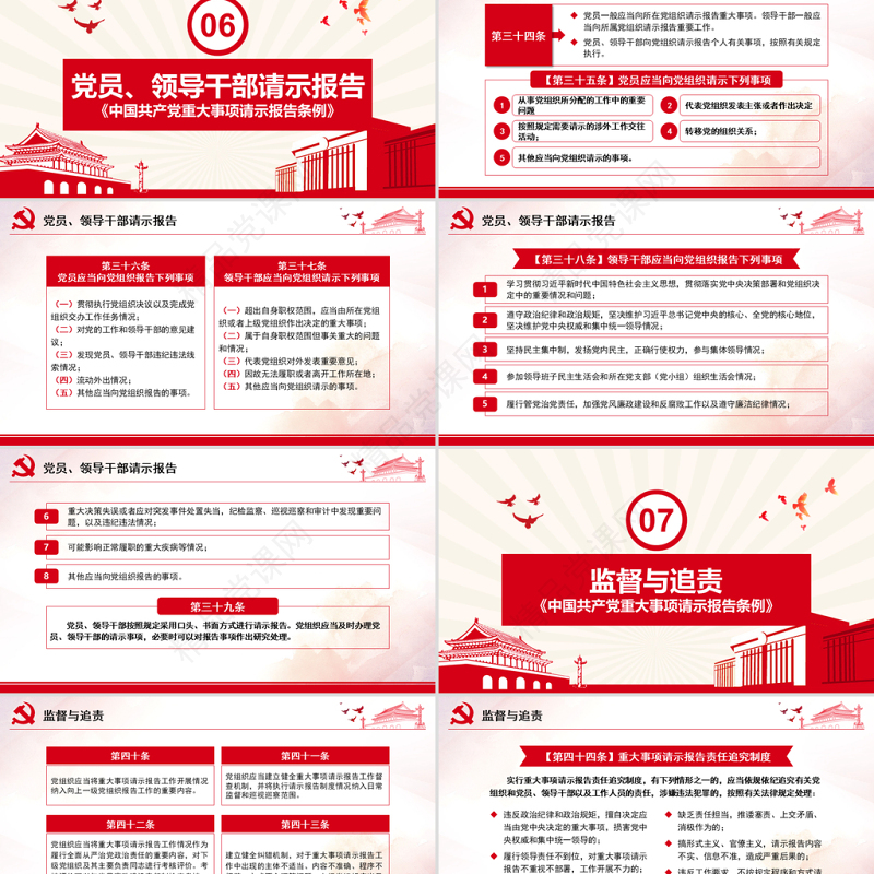 原创学习解读中国共产党重大事项请示报告条例PPT-版权可商用