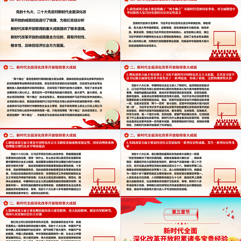 分享新时代全面深化改革开放取得的成果及经验ppt简洁大气风中国式现代化党支部微党课