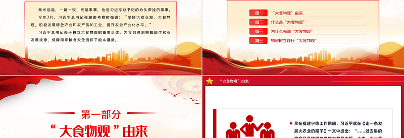 大气党政风关于习近平总书记倡导的“大食物观”PPT下载