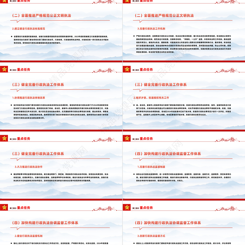 2024提升行政执法质量三年行动计划PPT大气精美党员干部学习教育专题党课模板课件