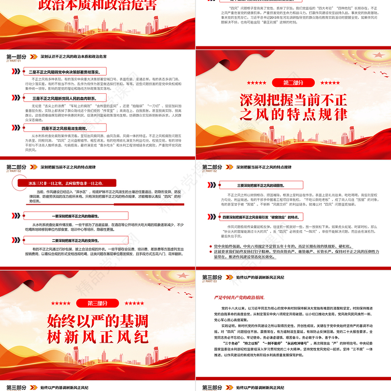 2022坚持党性党风党纪一起抓以严的基调强化正风肃纪PPT大气精美党员干部学习教育专题党课